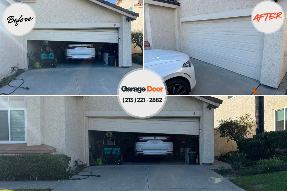Before and after: garage door repair Bonneau Beach, SC